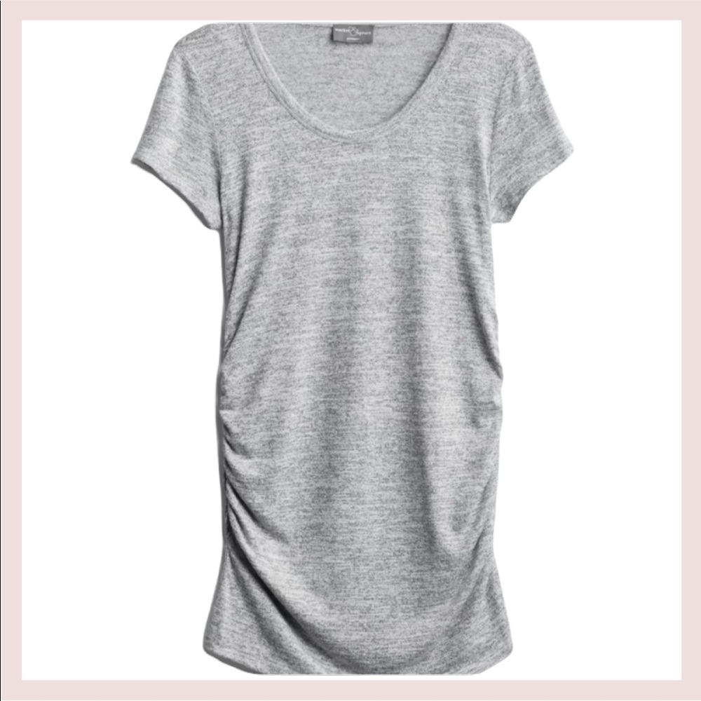 MARKET & SPRUCE GRAY MATERNITY TOP